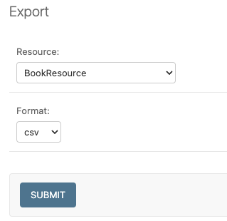 the export confirm page